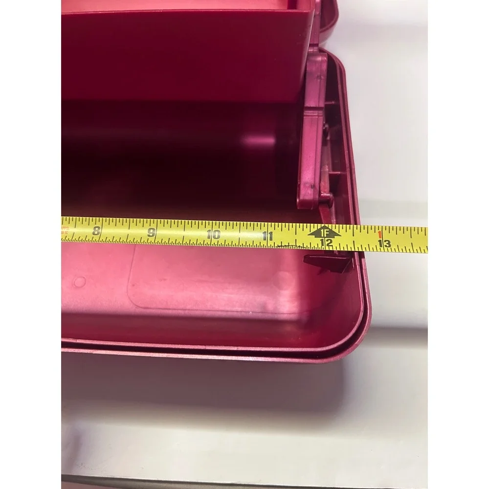 Caboodles Makeup Case Burgundy Train Cosmetic Organizer Mirror 12